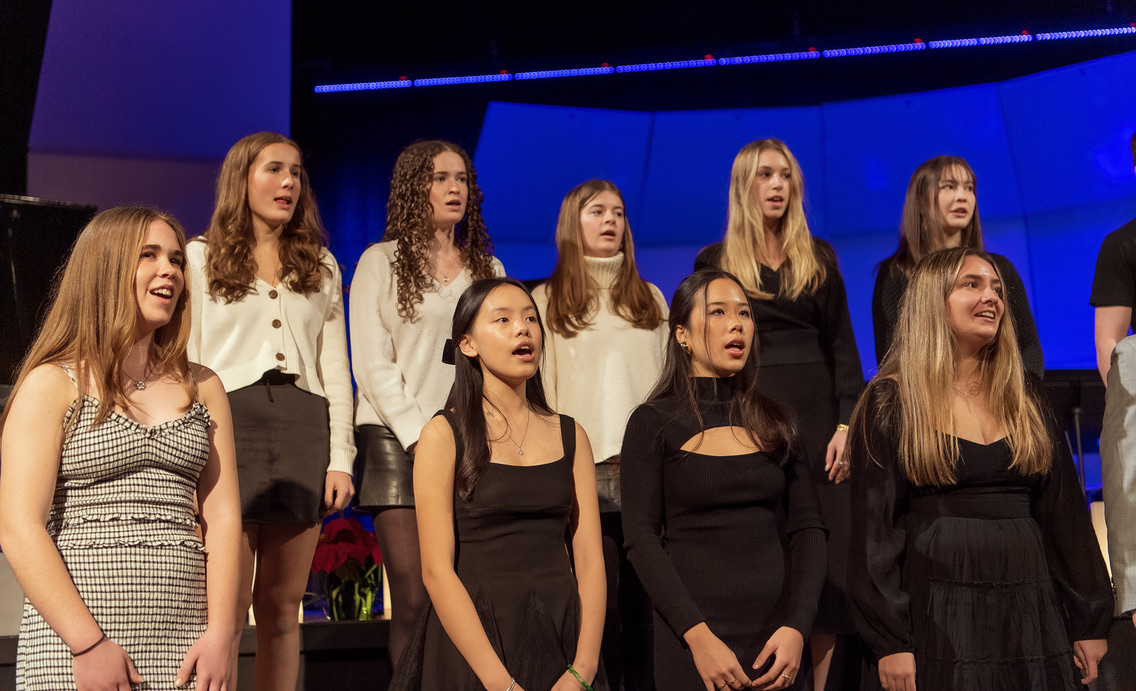 Bella singing front and center with the concert choir